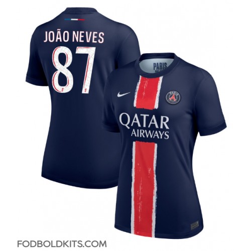 Paris Saint-Germain Joao Neves #87 Hjemmebanetrøje Dame 2024-25 Kortærmet